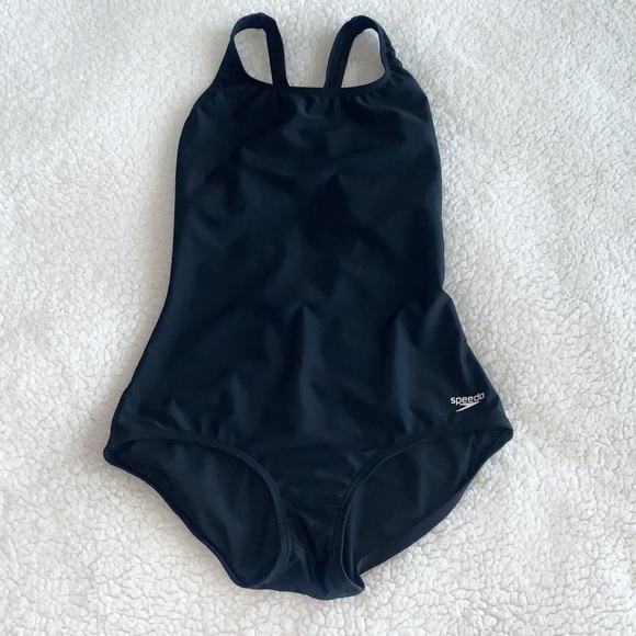 Speedo Power Flex Super Pro Swimsuit Womens 8 Black CrossBack Performance Fabric - Picture 2 of 10